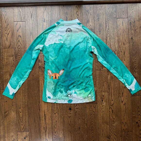 Mysenlan Women's Cycling Long Sleeve Breathable Jersey Green Nature Graphic XL - Picture 7 of 13